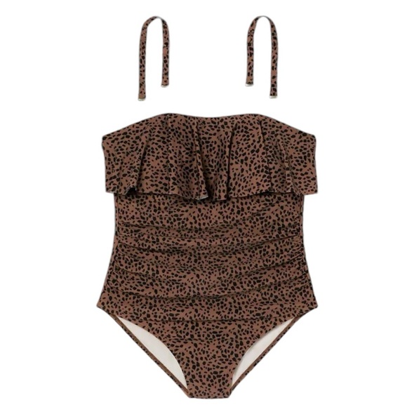 Kona Sol Animal Print Flounce One Piece Swimsuit Size 14W‎ NWOT - Picture 2 of 14